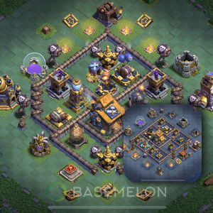 Builder Hall Level 10 Trophy/Defense Base Design, Anti 3 Stars, Layout #101