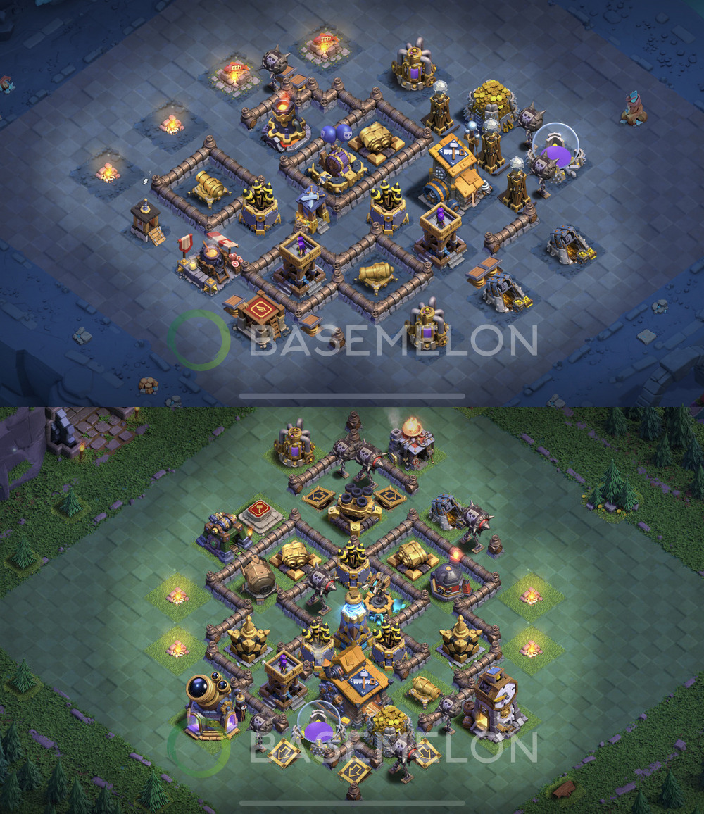 Builder Hall Level 10 Trophy/Defense Base Design 2024, Anti 2 Stars, Layout #102