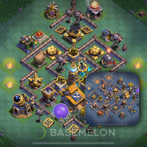 Builder Hall Level 10 Trophy/Defense Base Design 2025, Anti 2 Stars, Layout #102