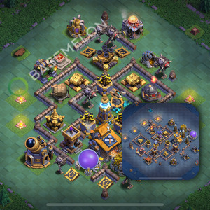 Builder Hall Level 10 Trophy/Defense Base Design 2026, Anti 2 Stars, Layout #102