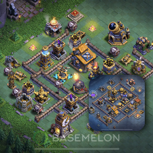 Builder Hall Level 10 Trophy/Defense Base Design, Anti 3 Stars, Layout #103