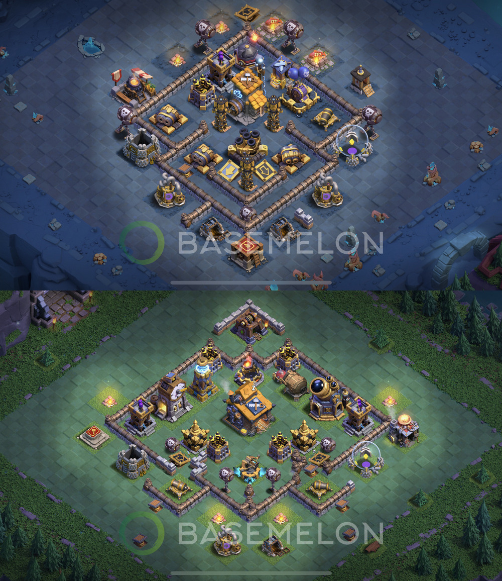 Builder Hall Level 10 Trophy/Defense Base Design 2024, Anti 2 Stars, Layout #107