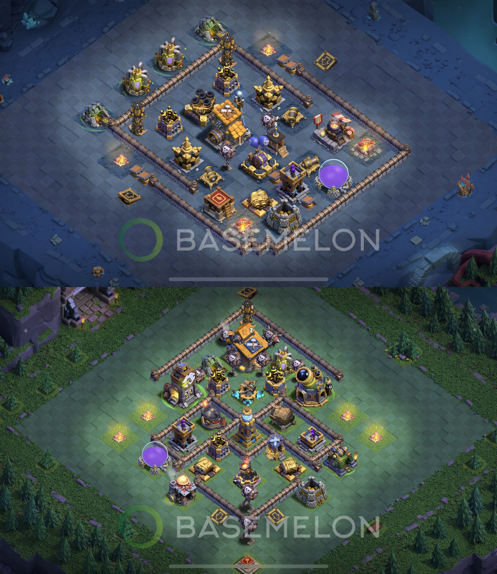 Builder Hall Level 10 Trophy/Defense Base Design 2024, Anti 3 Stars, Layout #109