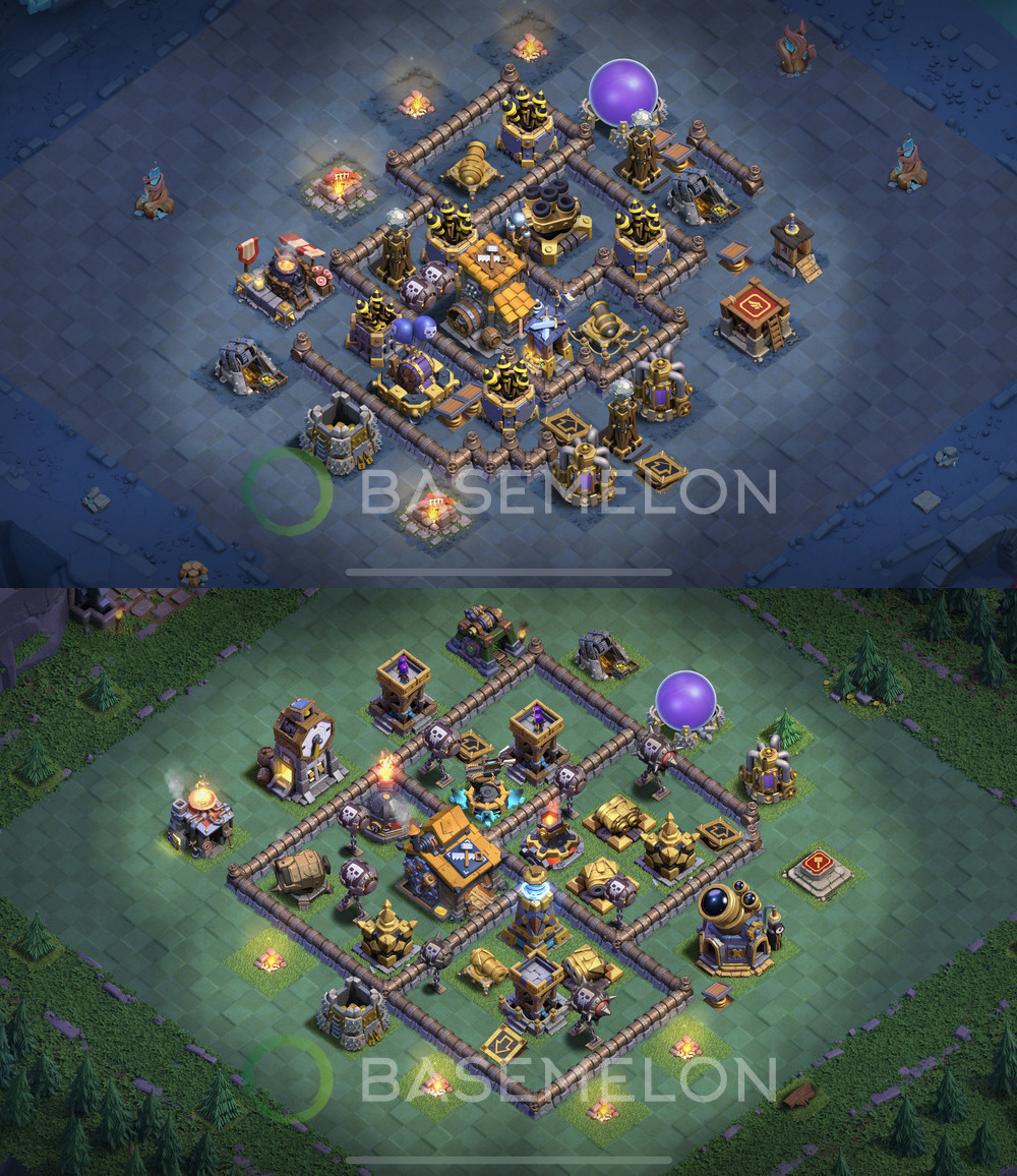 Builder Hall Level 10 Trophy/Defense Base Design 2024, Anti Everything, Layout #111