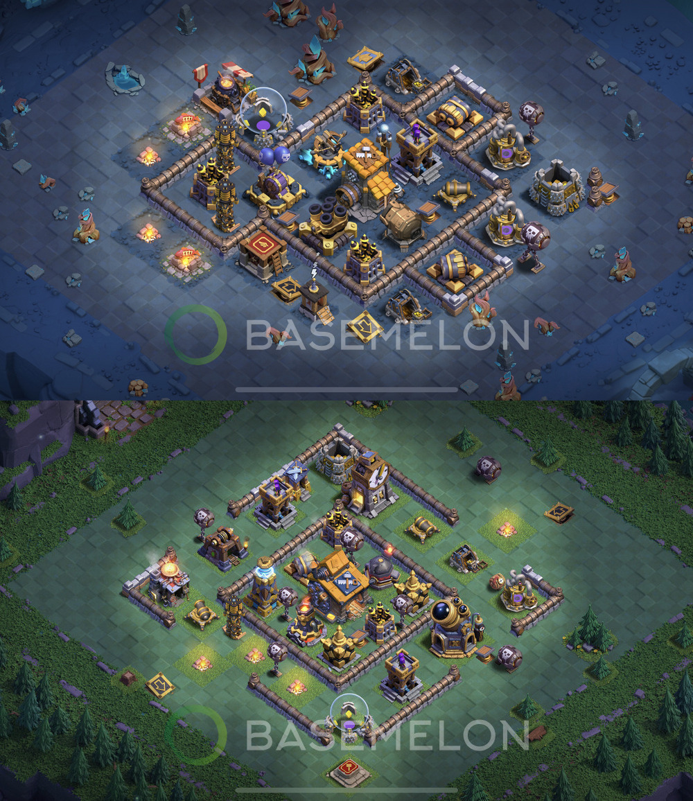 Builder Hall Level 10 Trophy/Defense Base Design 2024, Anti 2 Stars, Layout #112