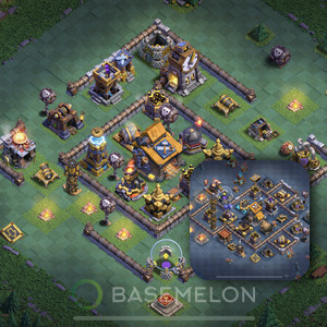 Builder Hall Level 10 Trophy/Defense Base Design, Anti 2 Stars, Layout #112