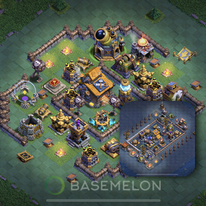 Builder Hall Level 10 Trophy/Defense Base Design, Anti 3 Stars, Layout #115