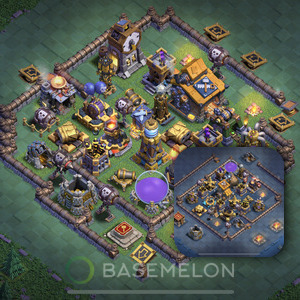 Builder Hall Level 10 Trophy/Defense Base Design, Anti 3 Stars, Layout #116
