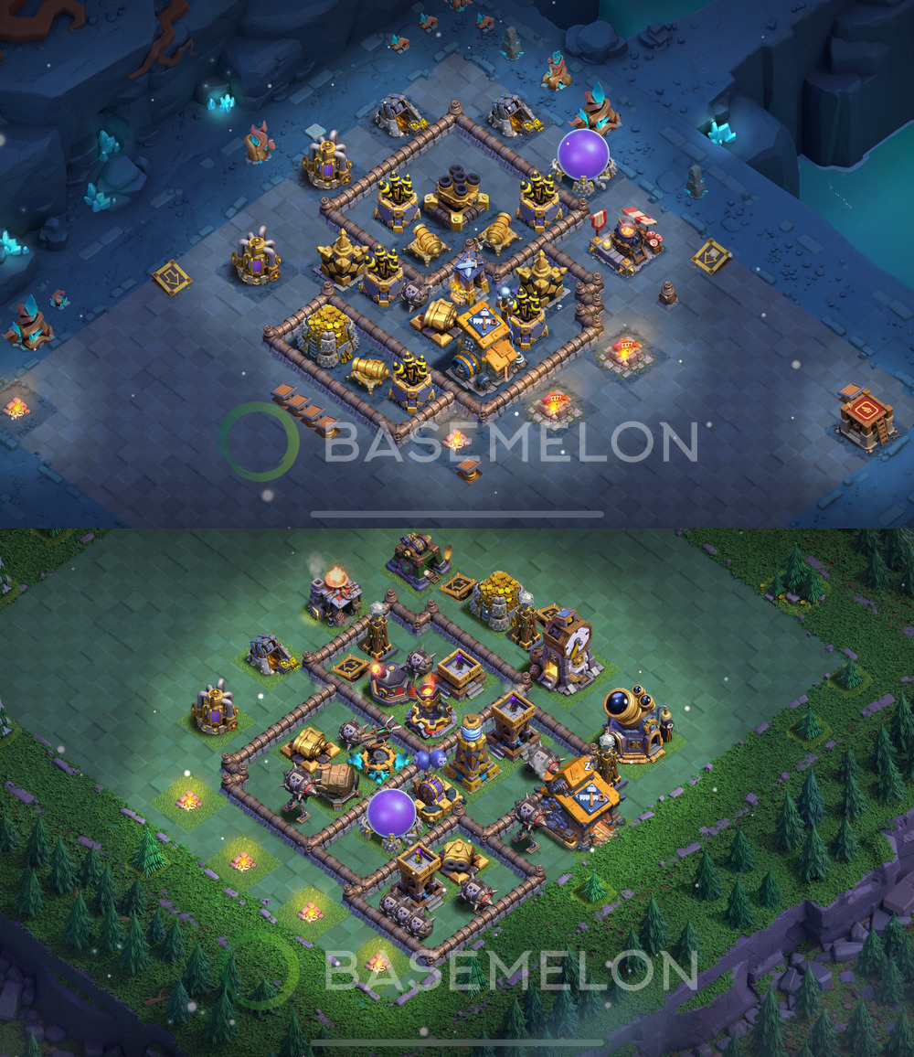 Builder Hall Level 10 Trophy/Defense Base Design 2024, Anti 3 Stars, Layout #117