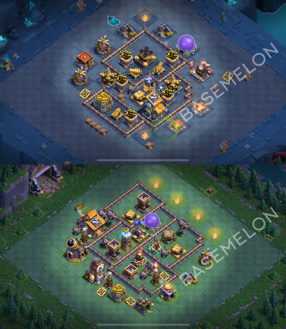 Builder Hall Level 10 Trophy/Defense Base Design 2026, Anti 3 Stars, Layout #117