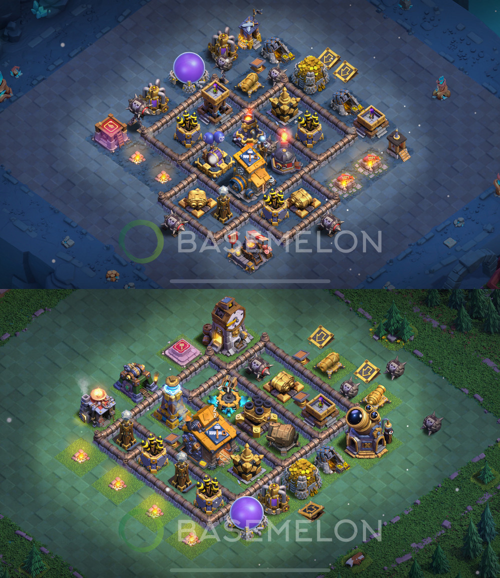 Builder Hall Level 10 Trophy/Defense Base Design 2024, Anti Everything, Layout #119