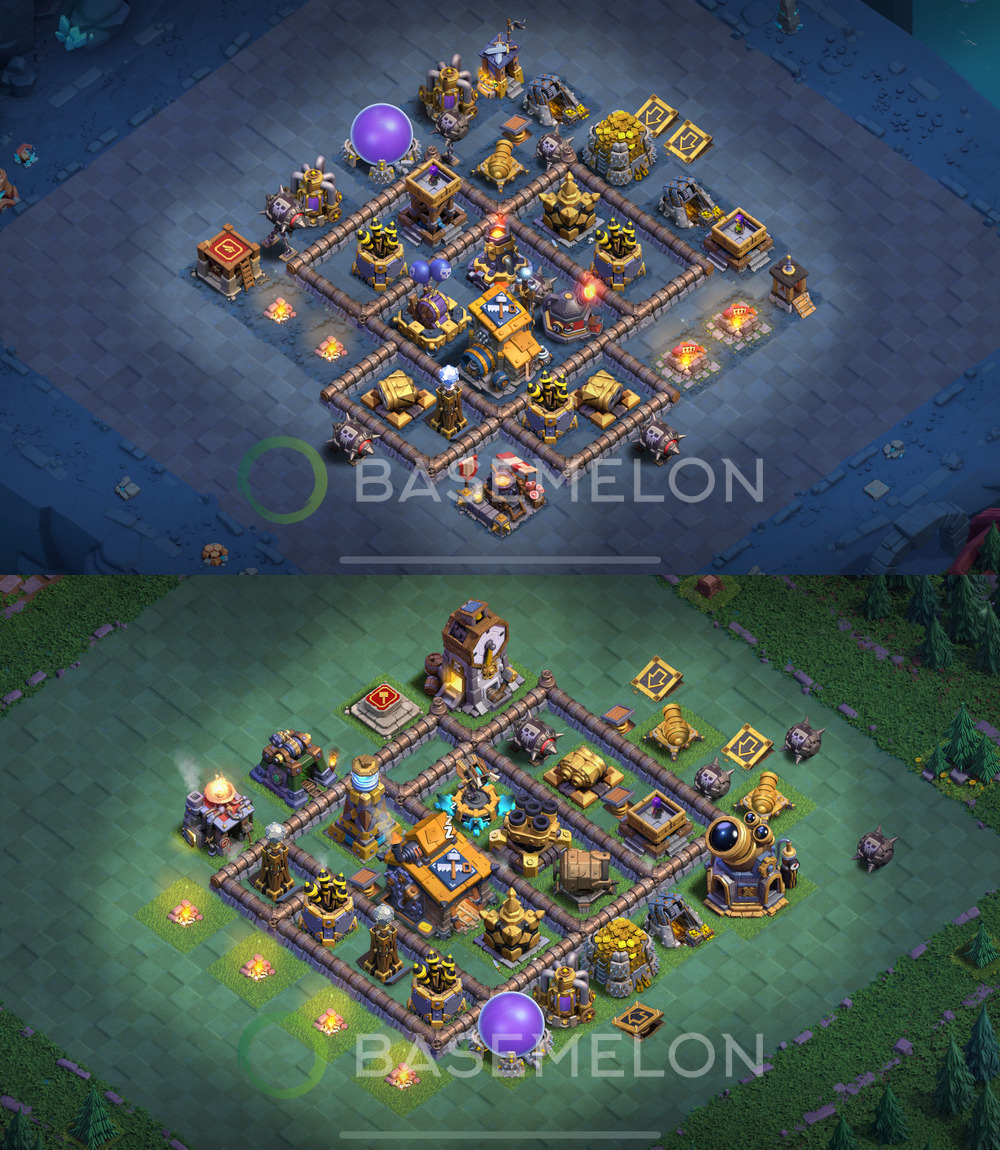 Builder Hall Level 10 Trophy/Defense Base Design 2025, Anti Everything, Layout #119