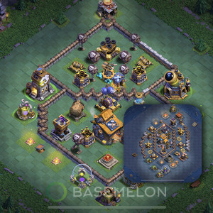 Builder Hall Level 10 Trophy/Defense Base Design, Anti Everything, Layout #121