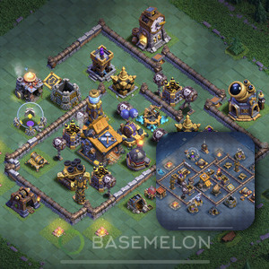 Builder Hall Level 10 Trophy/Defense Base Design, Anti Everything, Layout #122
