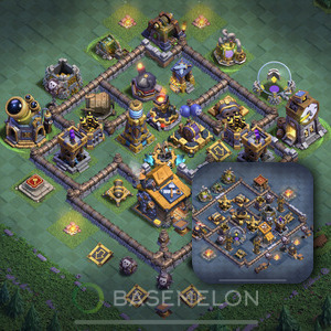 Builder Hall Level 10 Trophy/Defense Base Design, Layout #127