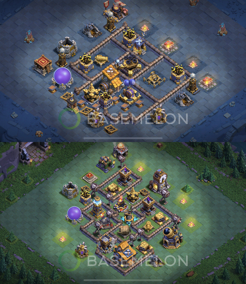 Builder Hall Level 10 Trophy/Defense Base Design 2024, Anti Everything, Layout #129