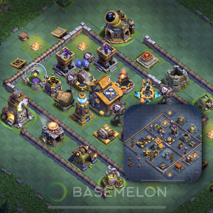 Builder Hall Level 10 Trophy/Defense Base Design, Anti Everything, Layout #135