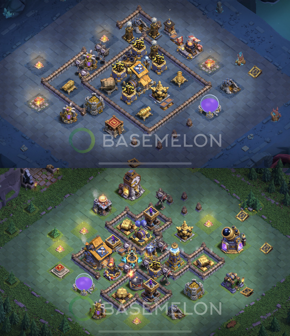 Builder Hall Level 10 Trophy/Defense Base Design 2024, Anti 3 Stars, Layout #136