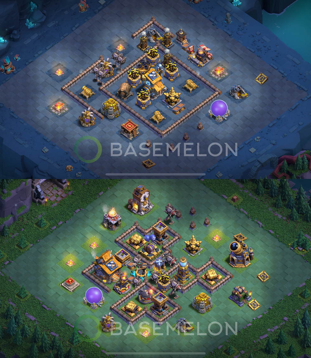Builder Hall Level 10 Trophy/Defense Base Design 2025, Anti 3 Stars, Layout #136