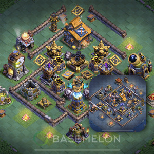 Builder Hall Level 10 Trophy/Defense Base Design, Layout #137