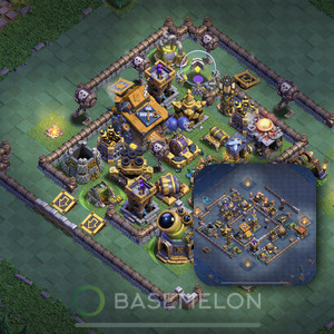 Builder Hall Level 10 Trophy/Defense Base Design, Anti Everything, Layout #38