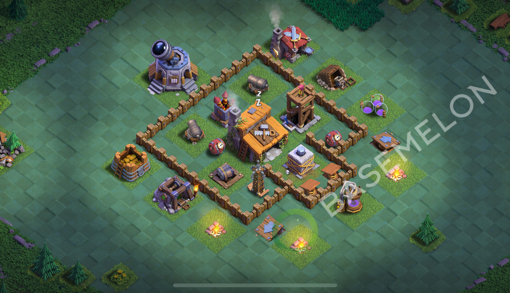 Builder Hall Level 3 Trophy/Defense Base Design 2025, Unbeatable, Layout #19