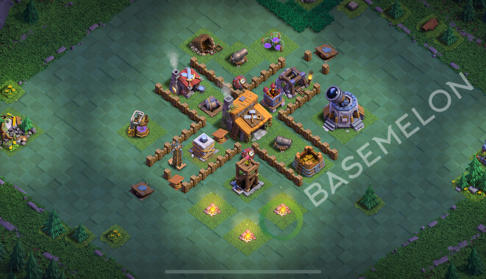 Builder Hall Level 3 Trophy/Defense Base Design 2025, Anti Everything, Layout #22