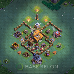 Builder Hall Level 3 Trophy/Defense Base Design, Anti 2 Stars, Layout #33