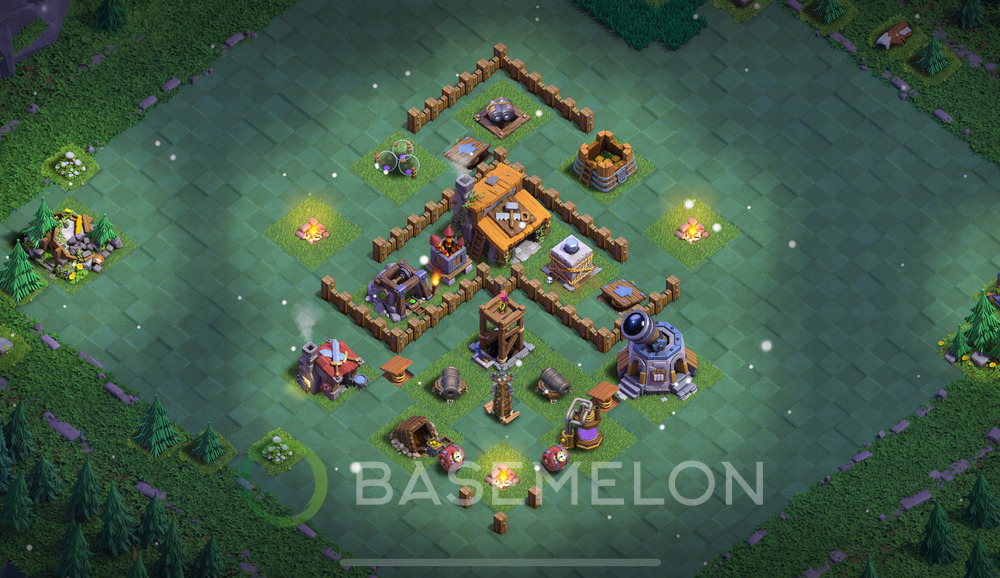 Builder Hall Level 3 Trophy/Defense Base Design 2024, Anti 3 Stars, Layout #34