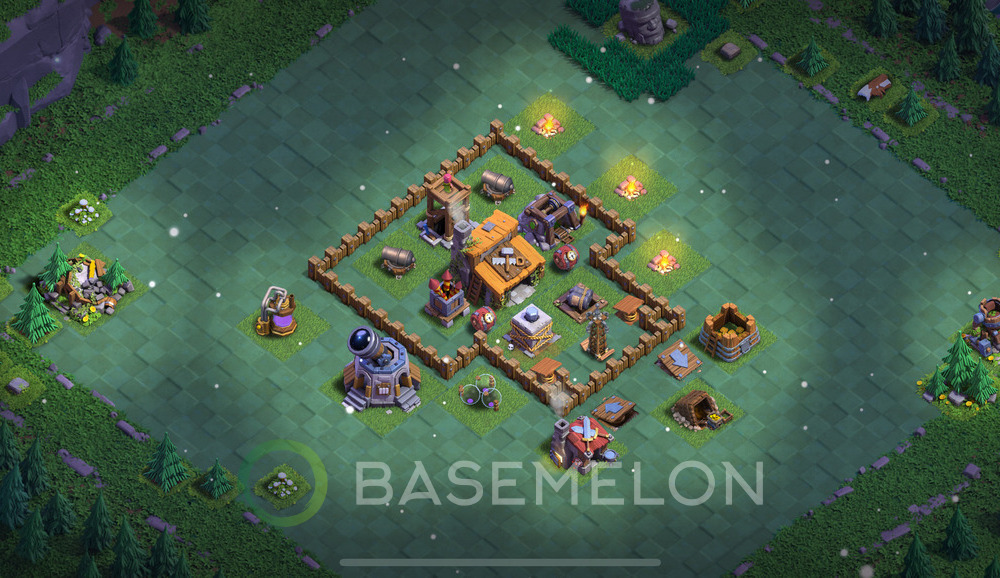 Builder Hall Level 3 Trophy/Defense Base Design 2024, Anti Everything, Layout #4