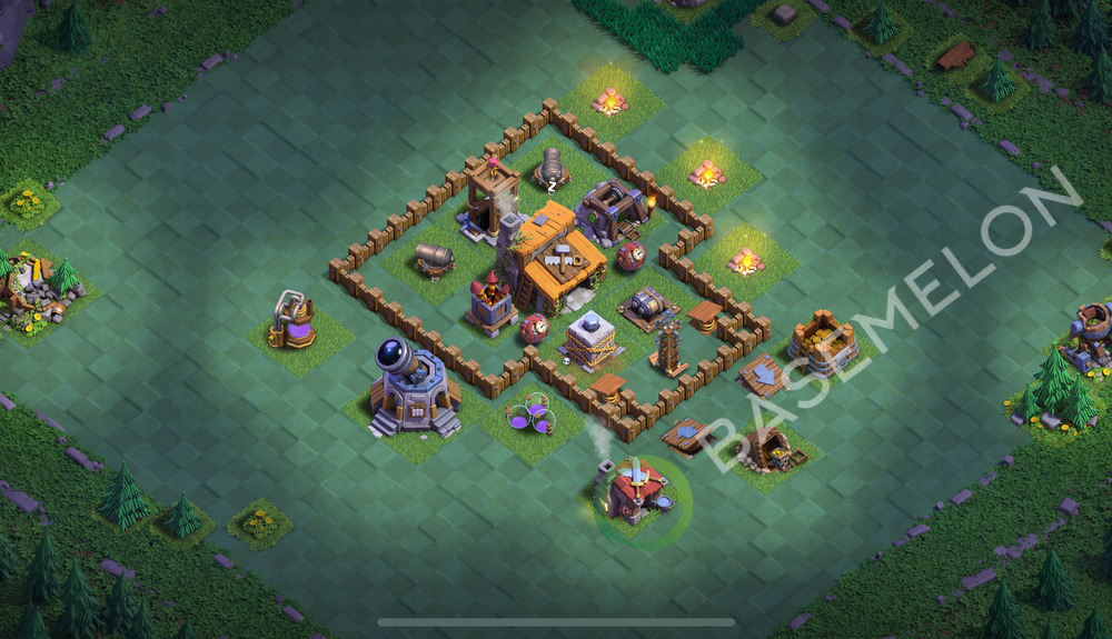 Builder Hall Level 3 Trophy/Defense Base Design 2025, Anti Everything, Layout #4