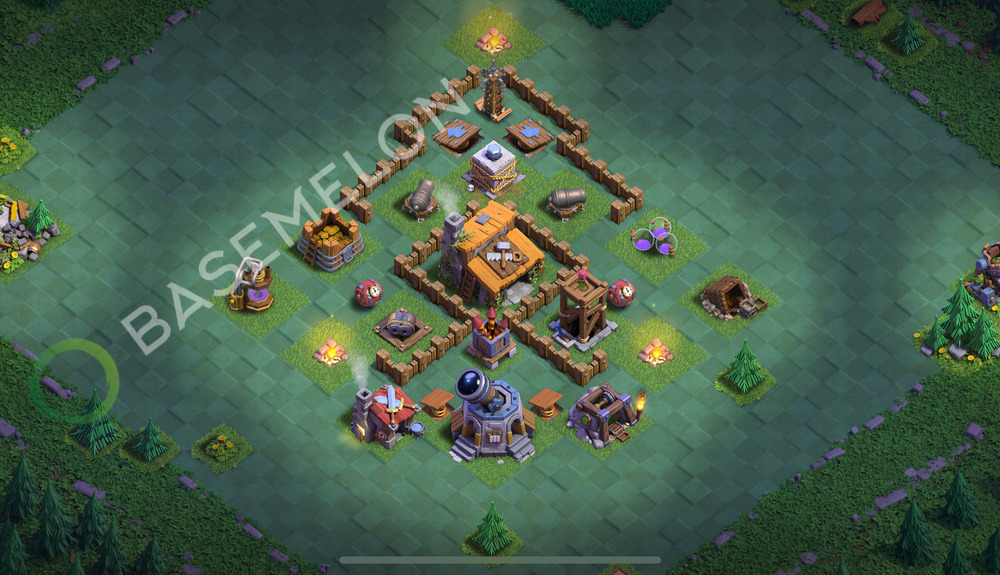 Builder Hall Level 3 Trophy/Defense Base Design 2025, Anti 3 Stars, Layout #40