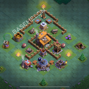 Builder Hall Level 3 Trophy/Defense Base Design 2025, Anti 3 Stars, Layout #40