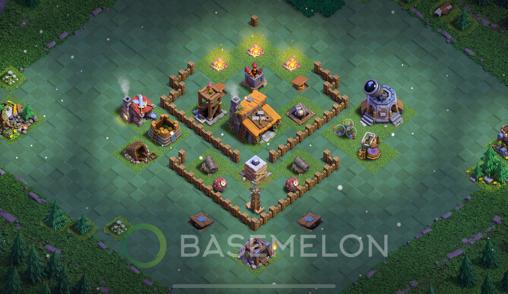 Builder Hall Level 3 Trophy/Defense Base Design 2024, Anti 2 Stars, Layout #54