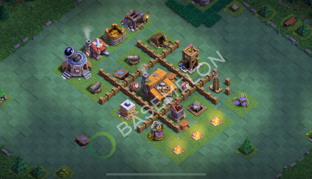 Builder Hall Level 3 Trophy/Defense Base Design 2025, Max Levels, Layout #60