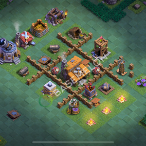 Builder Hall Level 3 Trophy/Defense Base Design 2025, Max Levels, Layout #60