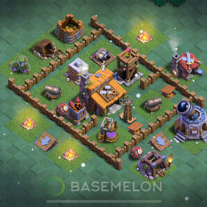 Builder Hall Level 3 Trophy/Defense Base Design, Anti 3 Stars, Layout #63