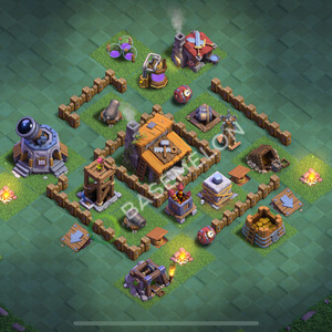 Builder Hall Level 3 Trophy/Defense Base Design 2025, Anti Everything, Layout #70