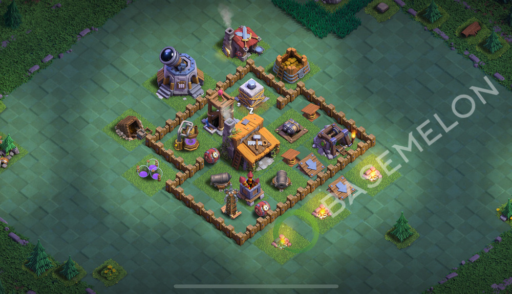 Builder Hall Level 3 Trophy/Defense Base Design 2025, Anti 2 Stars, Layout #72