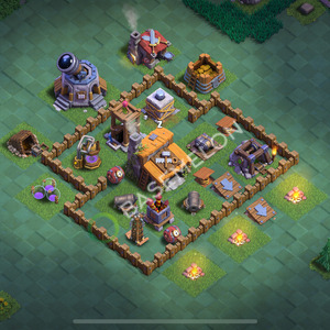 Builder Hall Level 3 Trophy/Defense Base Design 2025, Anti 2 Stars, Layout #72