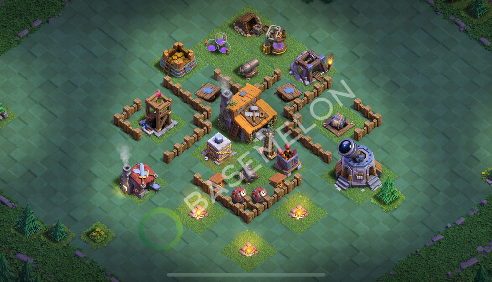 Builder Hall Level 3 Trophy/Defense Base Design 2025, Max Levels, Layout #75