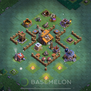 Builder Hall Level 3 Trophy/Defense Base Design, Max Levels, Layout #75