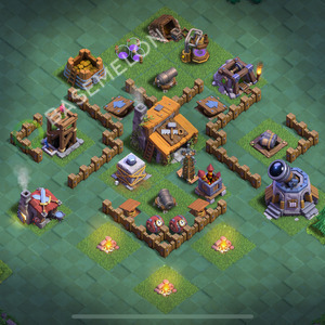 Builder Hall Level 3 Trophy/Defense Base Design 2025, Max Levels, Layout #75
