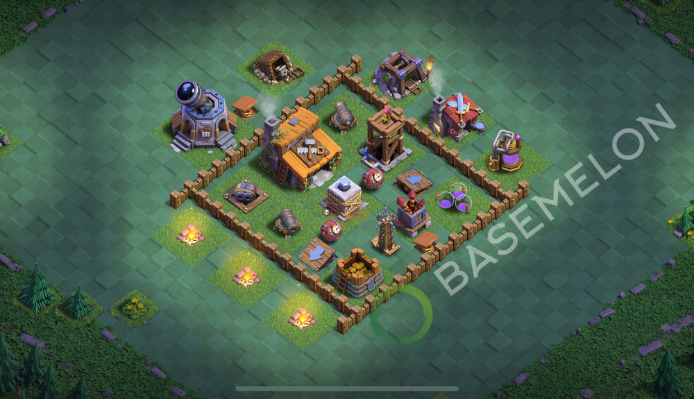 Builder Hall Level 3 Trophy/Defense Base Design 2025, Anti 3 Stars, Layout #80