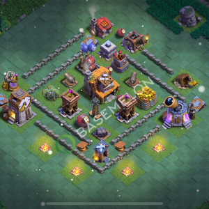 Builder Hall Level 4 Trophy/Defense Base Design 2025, Layout #154