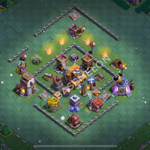 Builder Hall Level 4 Trophy/Defense Base Design 2025, Unbeatable, Layout #155