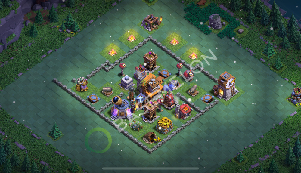 Builder Hall Level 4 Trophy/Defense Base Design 2025, Anti Everything, Layout #156