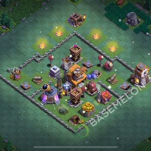 Builder Hall Level 4 Trophy/Defense Base Design 2025, Anti Everything, Layout #156