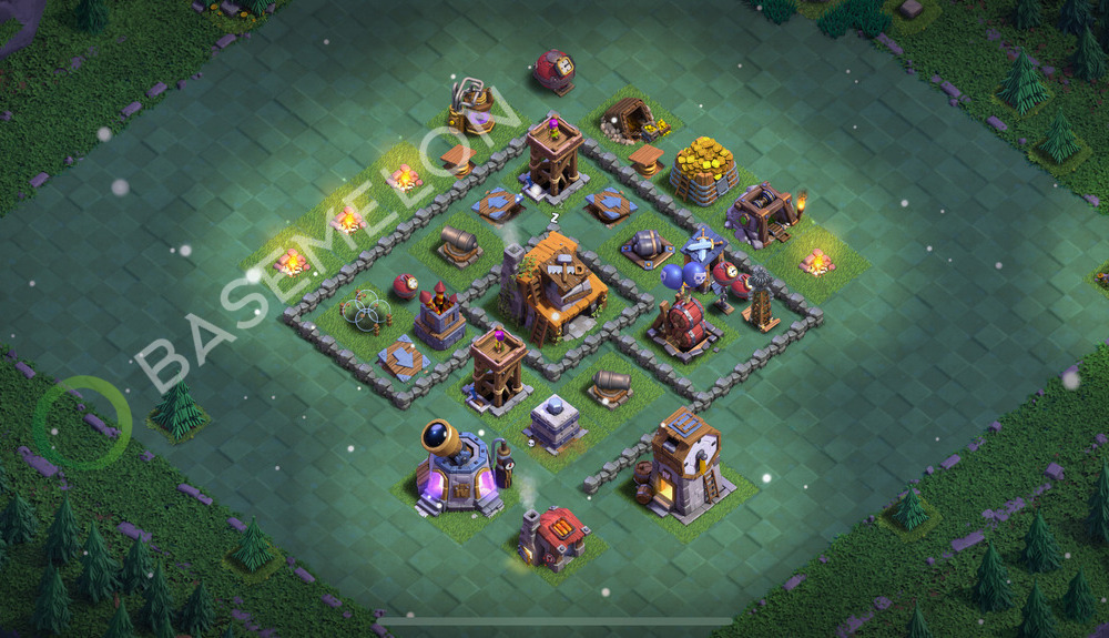 Builder Hall Level 4 Trophy/Defense Base Design 2025, Layout #158