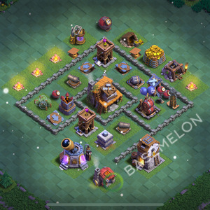 Builder Hall Level 4 Trophy/Defense Base Design 2025, Layout #158